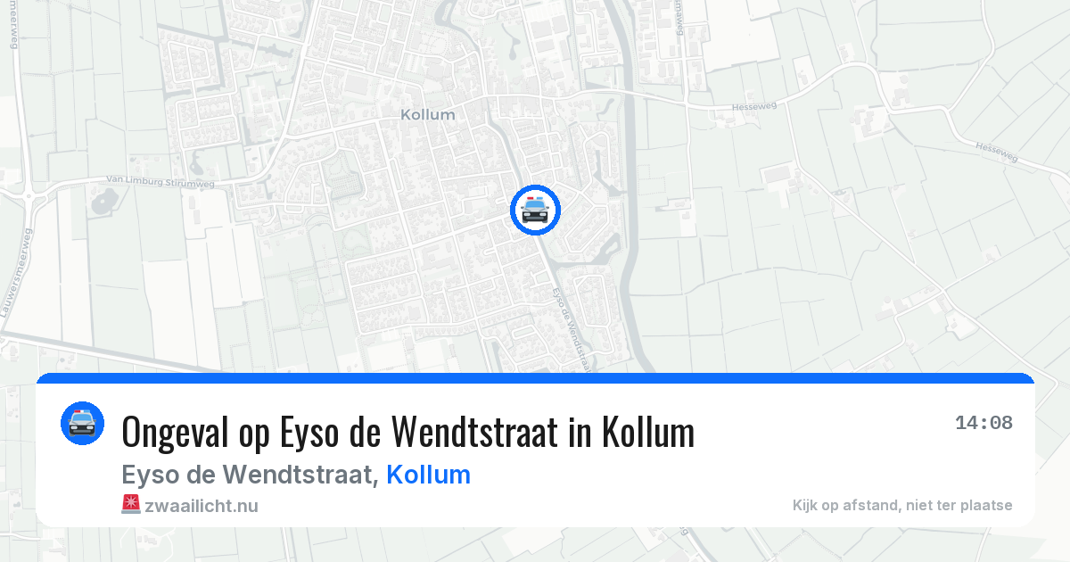 Ongeval op Eyso de Wendtstraat in Kollum — 18 jul 2026