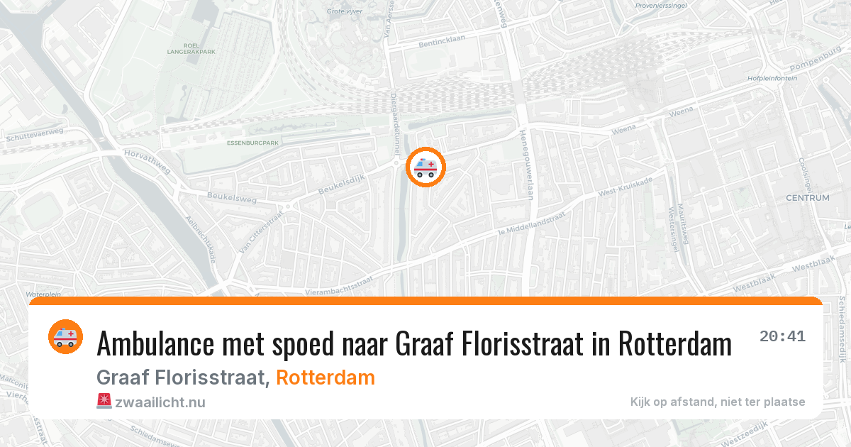 Ambulance met spoed naar Graaf Florisstraat in Rotterdam — 16 feb 2026