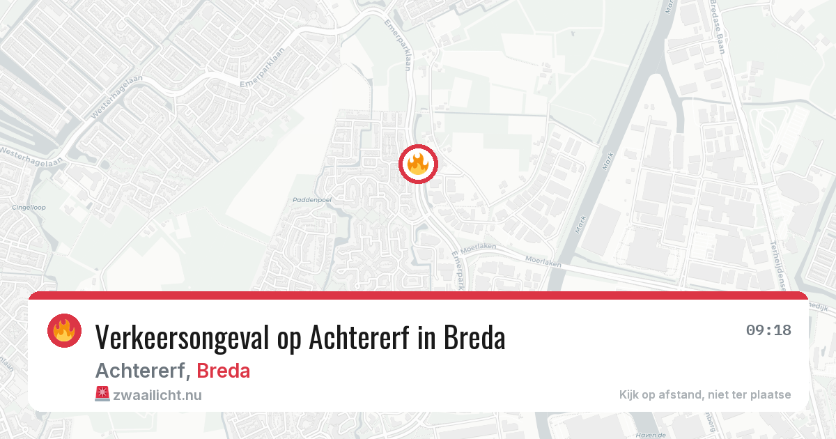 Verkeersongeval op Achtererf in Breda — 19 jul 2026