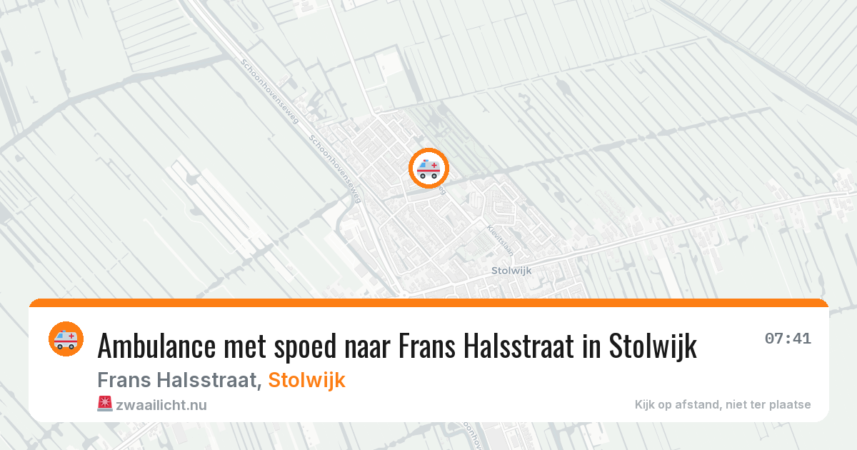 Ambulance met spoed naar Frans Halsstraat in Stolwijk — 23 jul 2026