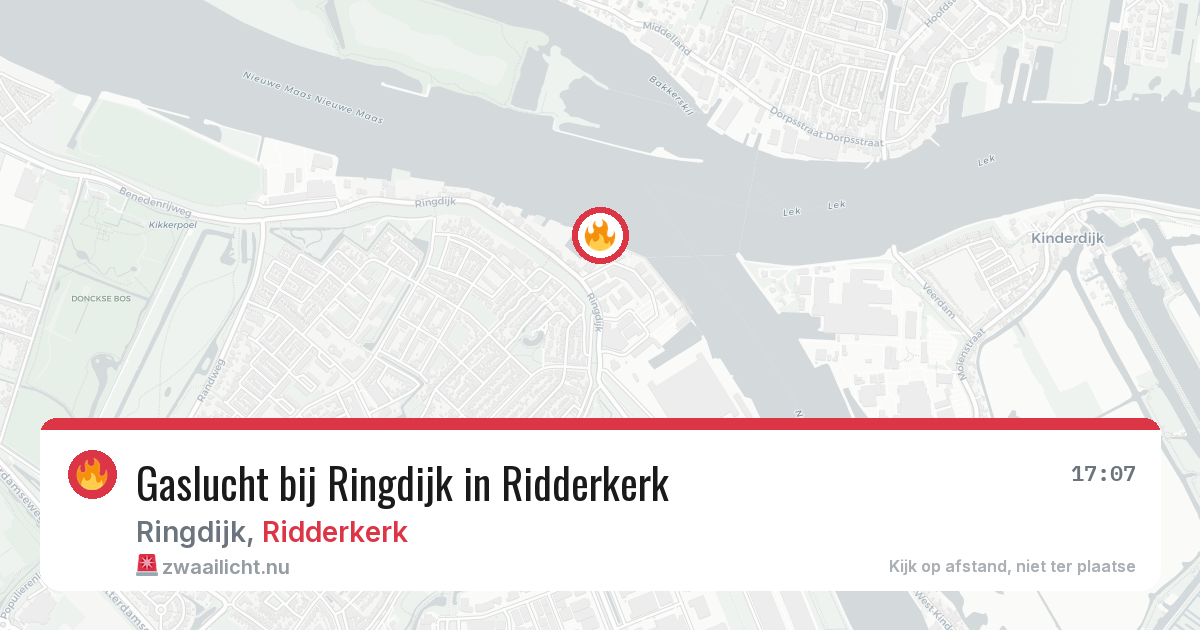 Gaslucht bij Ringdijk in Ridderkerk — 1 jun 2026