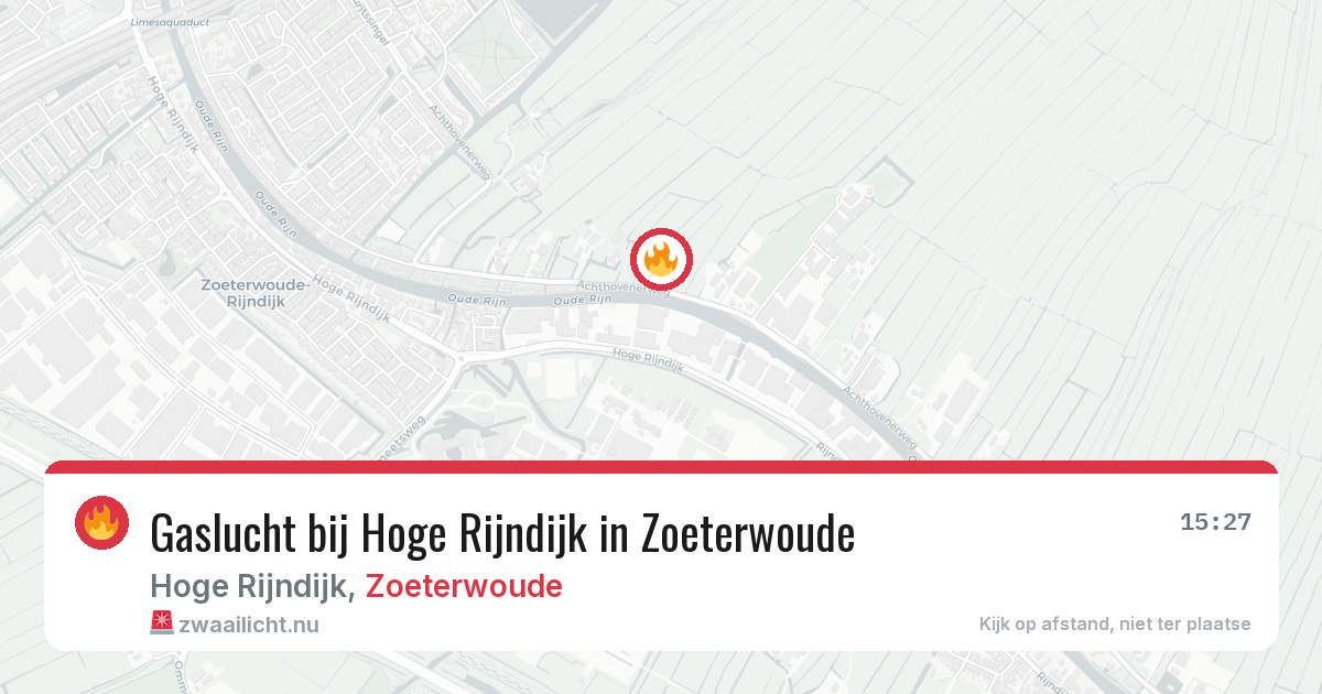 Gaslucht bij Hoge Rijndijk in Zoeterwoude — 28 apr 2026