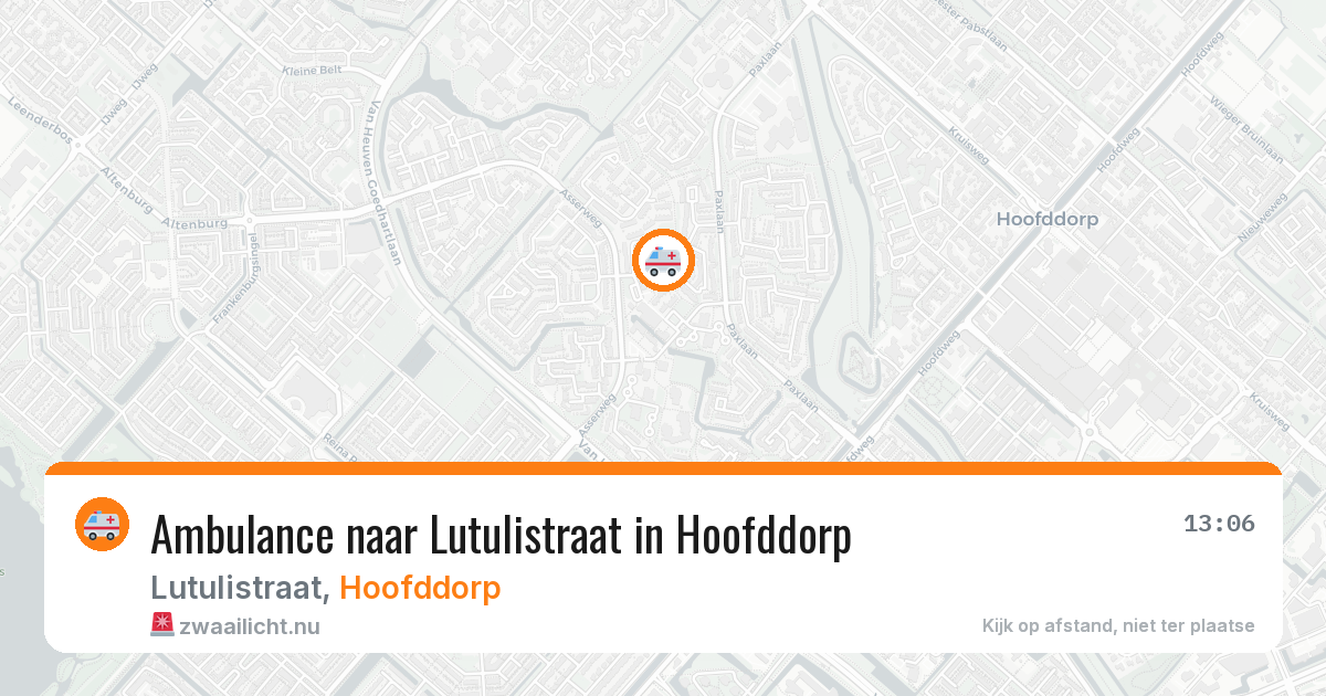 Ambulance naar Lutulistraat in Hoofddorp — 12 jul 2026