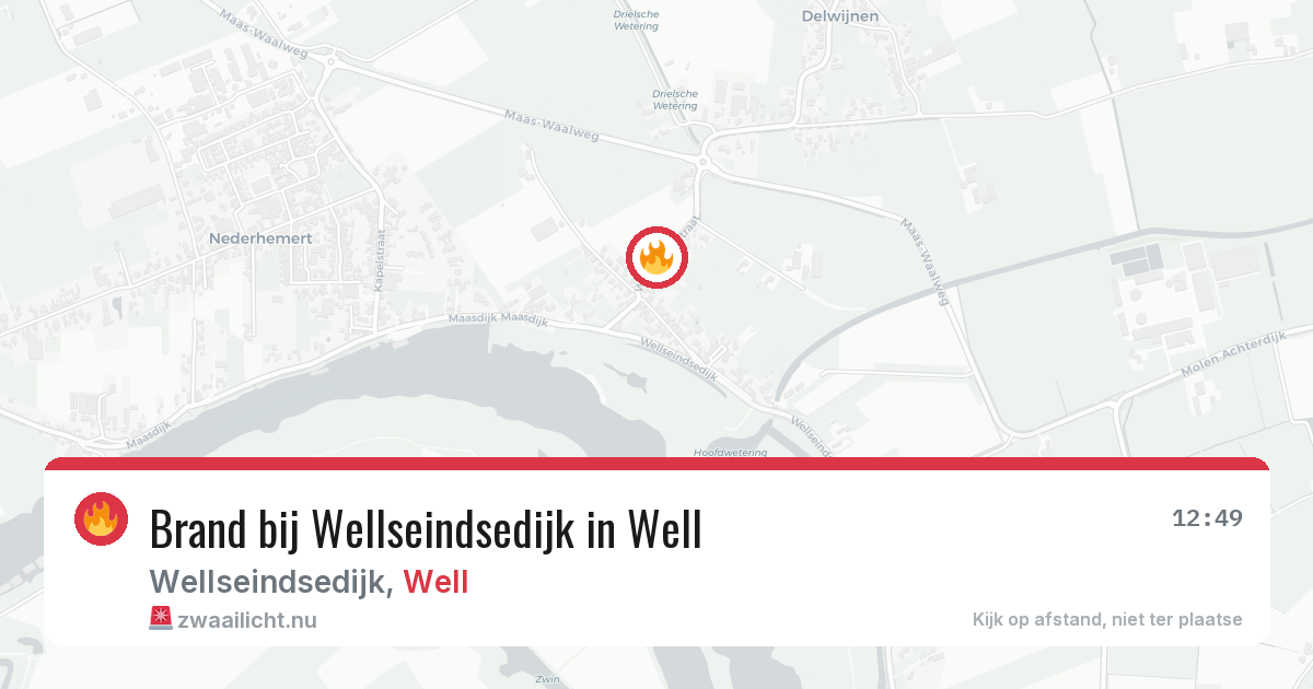 Brand bij Wellseindsedijk in Well — 11 jul 2026