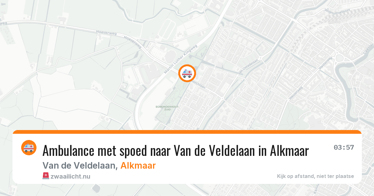 Ambulance met spoed naar Van de Veldelaan in Alkmaar — 14 jul 2026