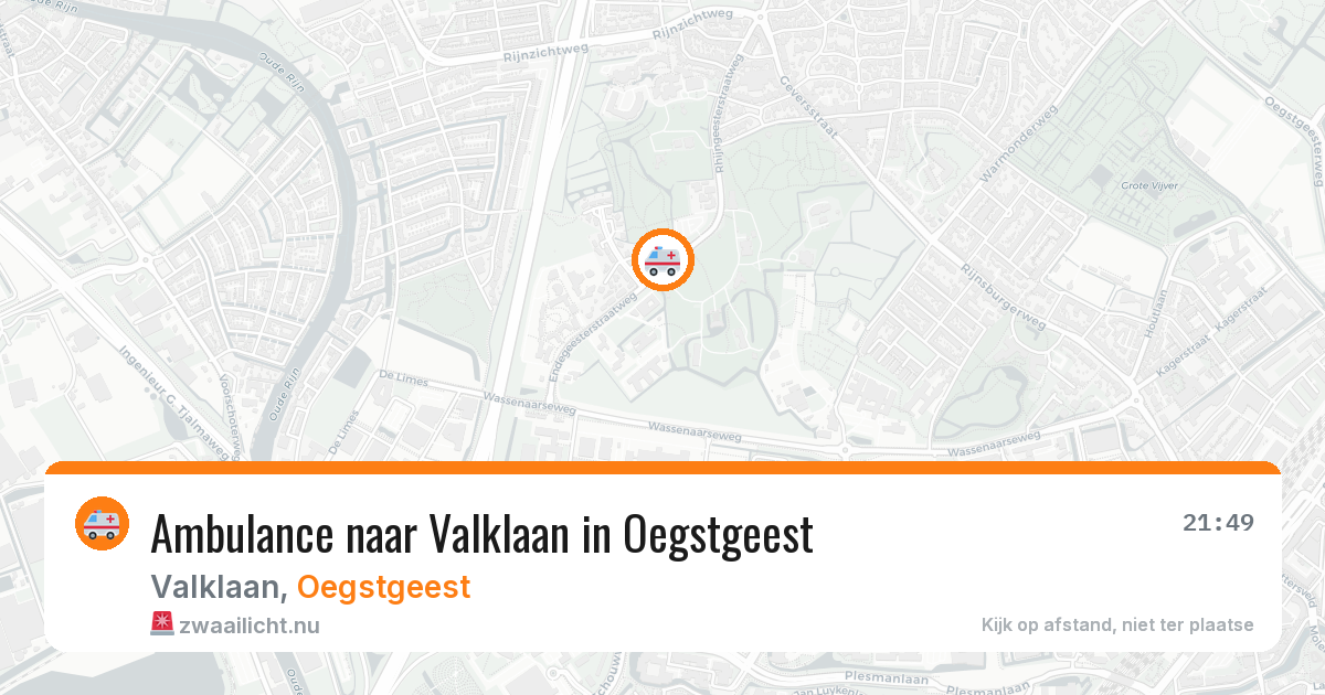 Ambulance naar Valklaan in Oegstgeest — 13 jul 2026