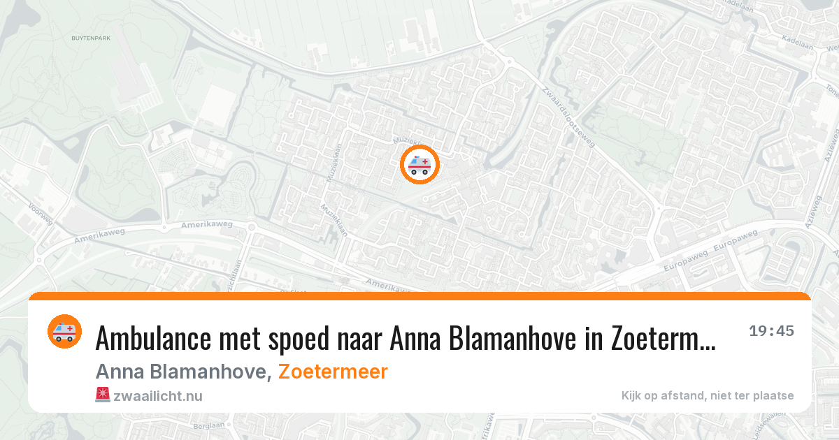 Ambulance met spoed naar Anna Blamanhove in Zoetermeer — 15 jul 2026
