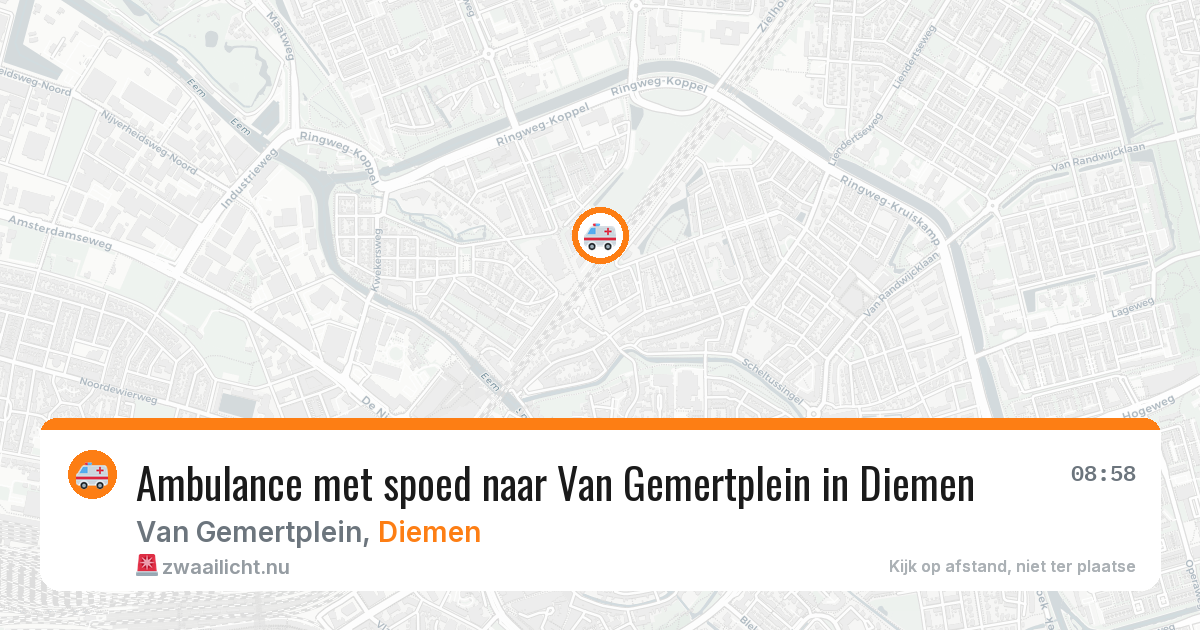 Ambulance met spoed naar Van Gemertplein in Diemen — 10 apr 2026