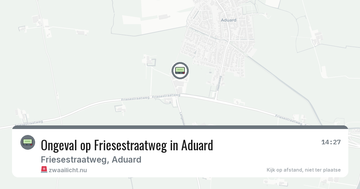 Ongeval op Friesestraatweg in Aduard — 13 feb 2026