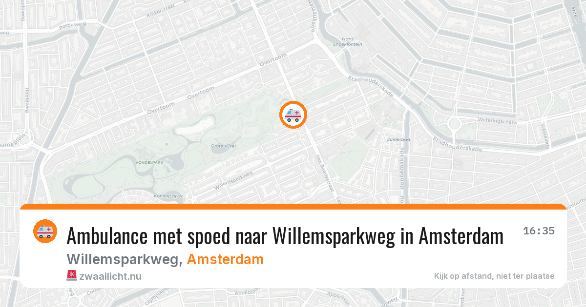 Ambulance met spoed naar Willemsparkweg in Amsterdam — 16 mrt 2026