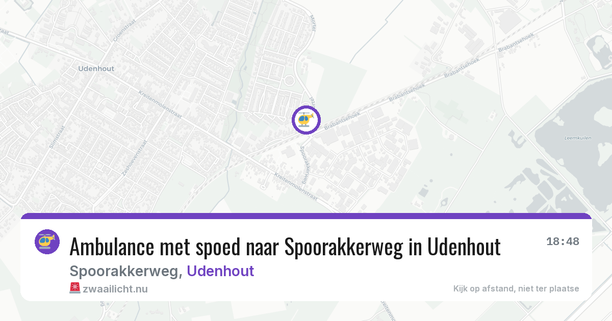 Ambulance met spoed naar Spoorakkerweg in Udenhout — 15 jul 2026