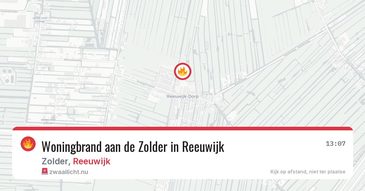 Woningbrand aan de Zolder in Reeuwijk — 27 apr 2026