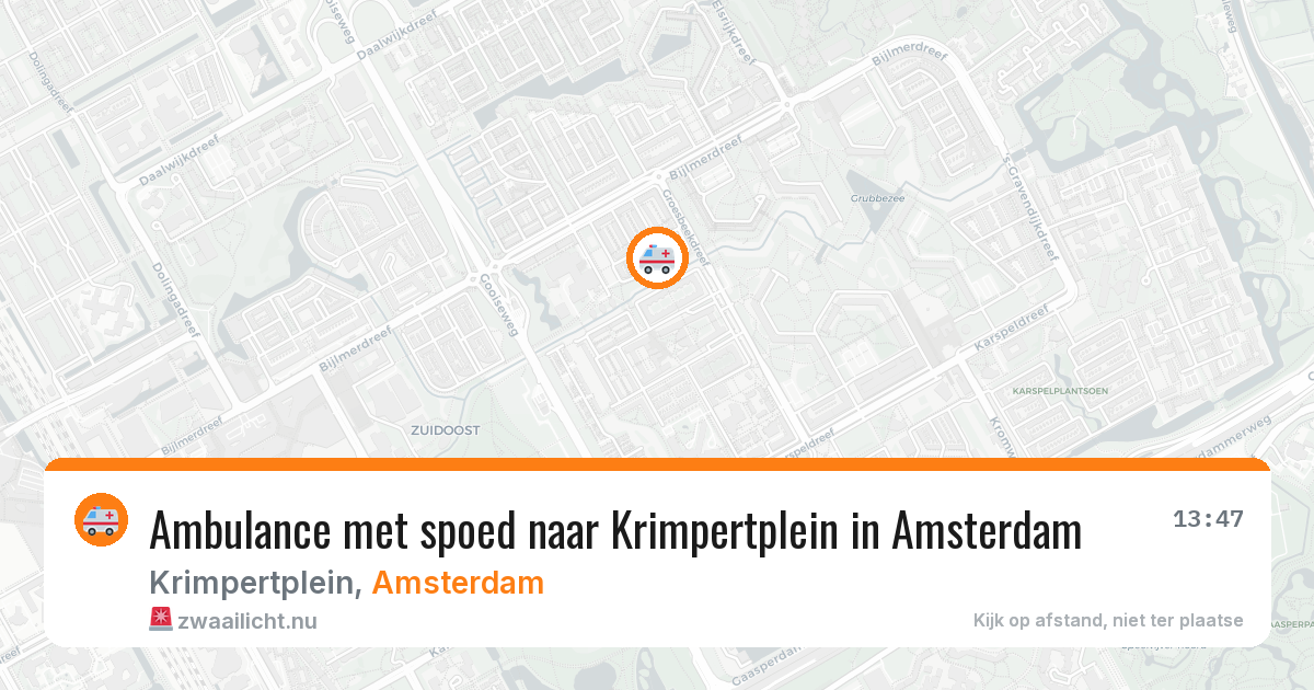 Ambulance met spoed naar Krimpertplein in Amsterdam — 23 jul 2026