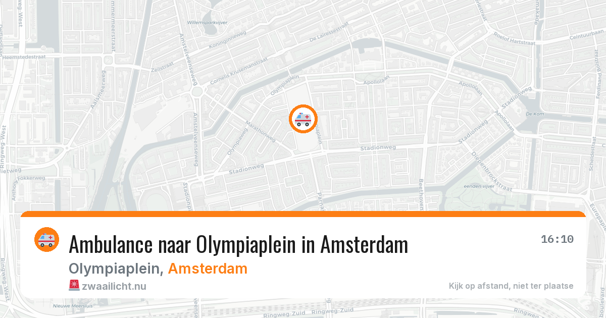 Ambulance naar Olympiaplein in Amsterdam — 20 mrt 2026