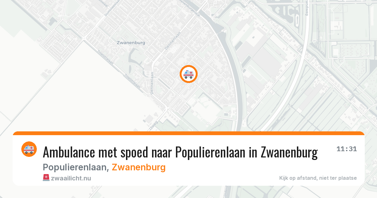 Ambulance met spoed naar Populierenlaan in Zwanenburg — 19 jul 2026