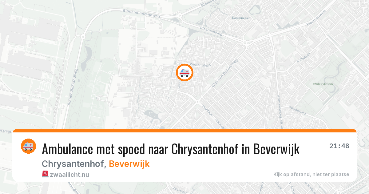 Ambulance met spoed naar Chrysantenhof in Beverwijk — 7 jul 2026