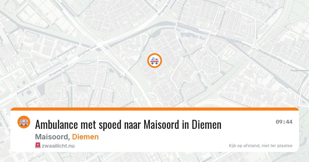 Ambulance met spoed naar Maisoord in Diemen — 25 mei 2026