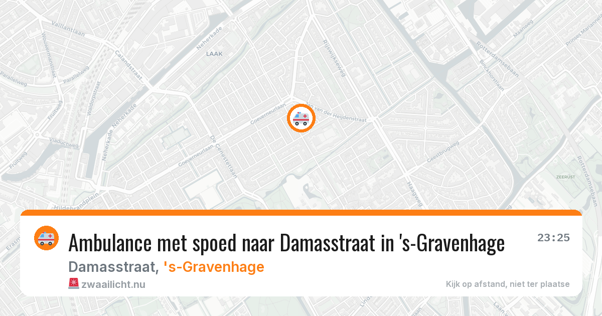 Ambulance met spoed naar Damasstraat in 's-Gravenhage — 7 jun 2026
