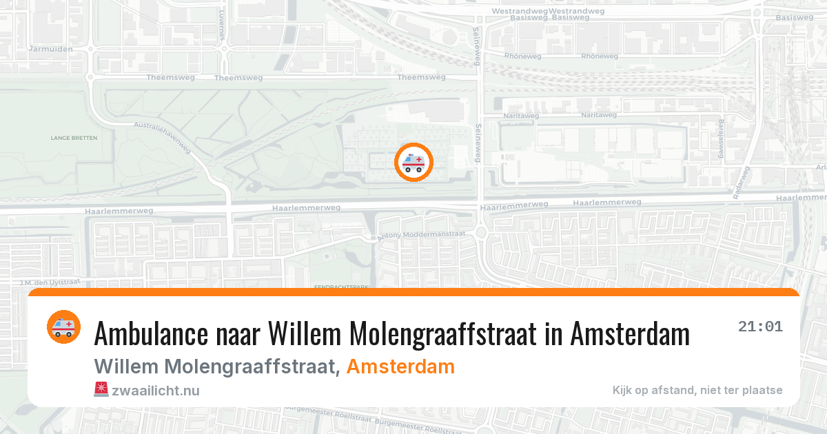 Ambulance naar Willem Molengraaffstraat in Amsterdam — 14 mrt 2026
