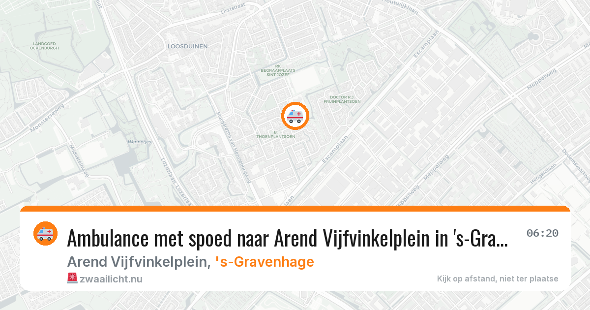 Ambulance met spoed naar Arend Vijfvinkelplein in 's-Gravenhage — 22 jul 2026