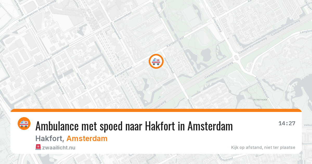 Ambulance met spoed naar Hakfort in Amsterdam — 6 jun 2026