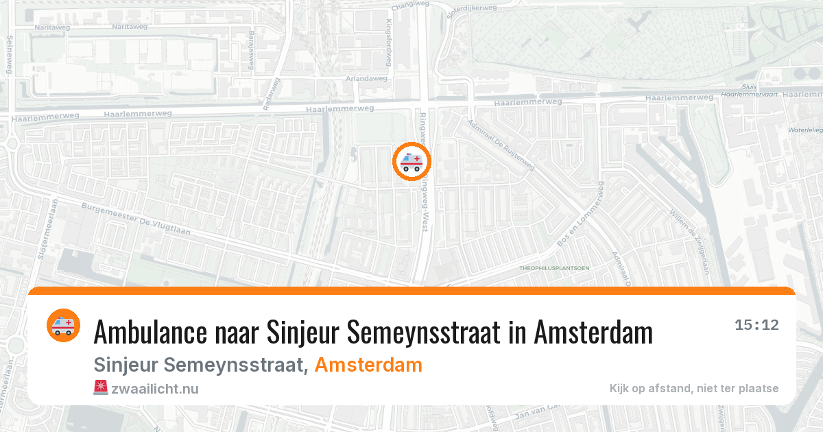Ambulance naar Sinjeur Semeynsstraat in Amsterdam — 15 jul 2026