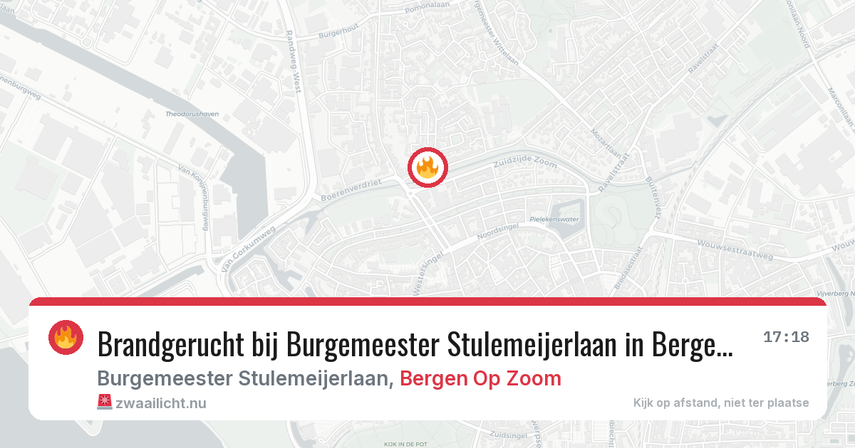 Brandgerucht bij Burgemeester Stulemeijerlaan in Bergen Op Zoom — 21 mei 2026