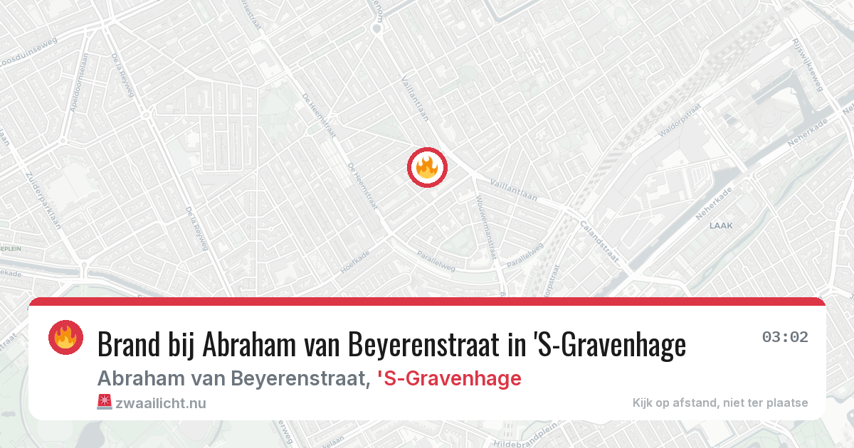 Brand bij Abraham van Beyerenstraat in 'S-Gravenhage — 20 jul 2026