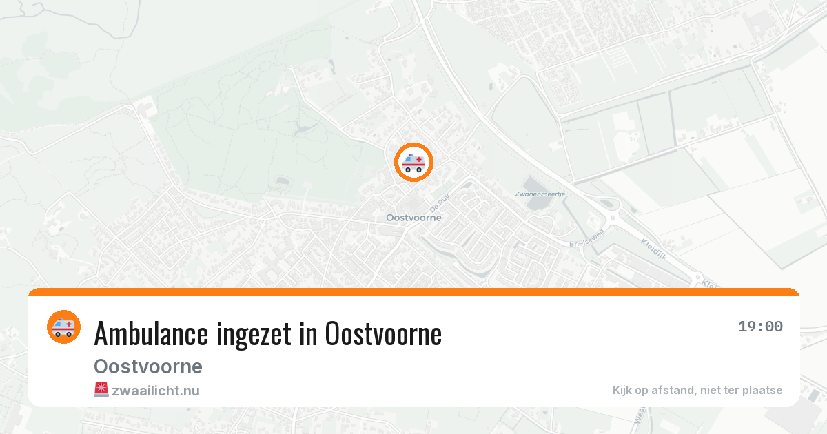 Ambulance ingezet in Oostvoorne — 16 jul 2026 | 🚨 Zwaailicht.nu