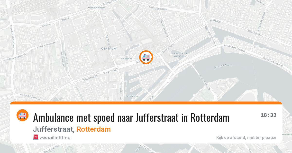 Ambulance met spoed naar Jufferstraat in Rotterdam — 19 mrt 2026