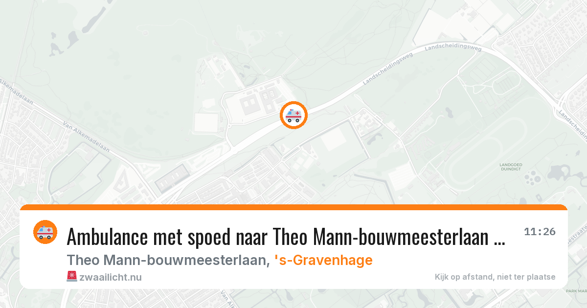 Ambulance met spoed naar Theo Mann-bouwmeesterlaan in 's-Gravenhage — 25 mrt 2026