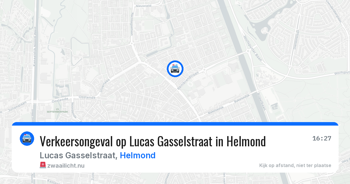 Verkeersongeval op Lucas Gasselstraat in Helmond — 24 jul 2026