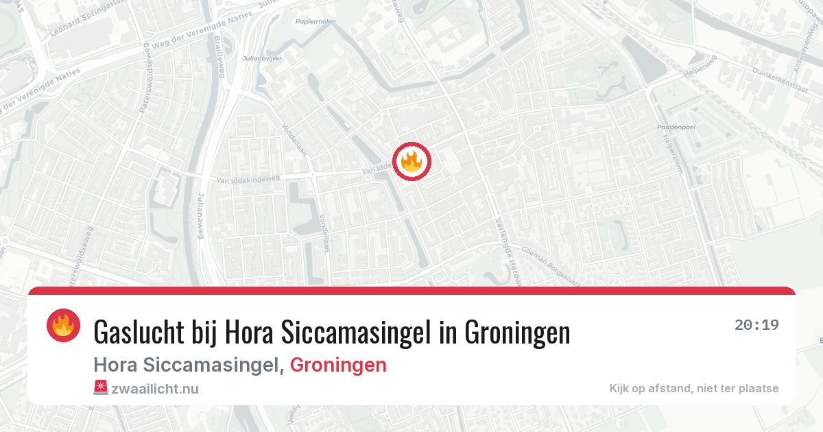 Gaslucht bij Hora Siccamasingel in Groningen — 17 jan 2026