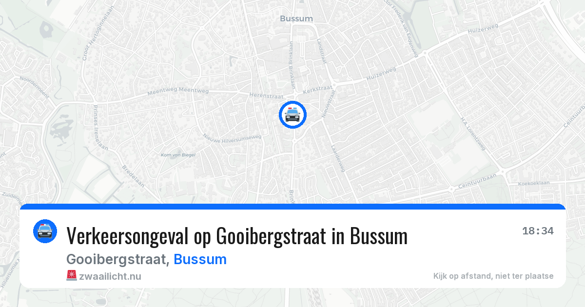 Verkeersongeval op Gooibergstraat in Bussum — 30 mrt 2026