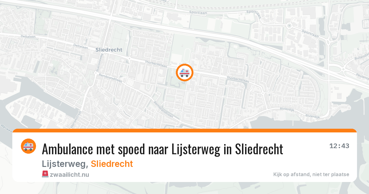 Ambulance met spoed naar Lijsterweg in Sliedrecht — 8 apr 2026