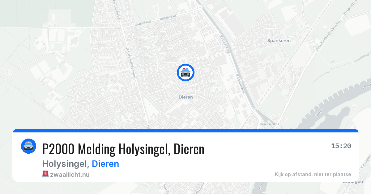P2000 Melding Holysingel, Dieren — 18 mrt 2026
