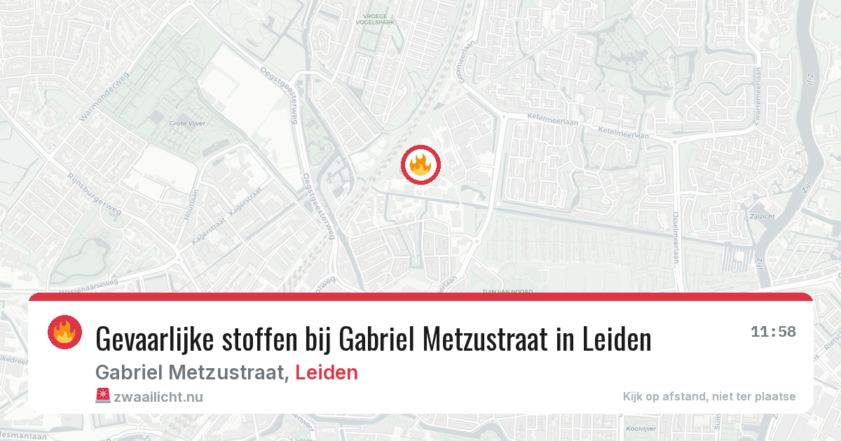 Gevaarlijke stoffen bij Gabriel Metzustraat in Leiden — 26 feb 2026