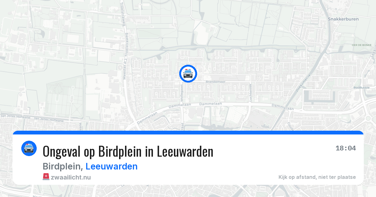 Ongeval op Birdplein in Leeuwarden — 25 mei 2026