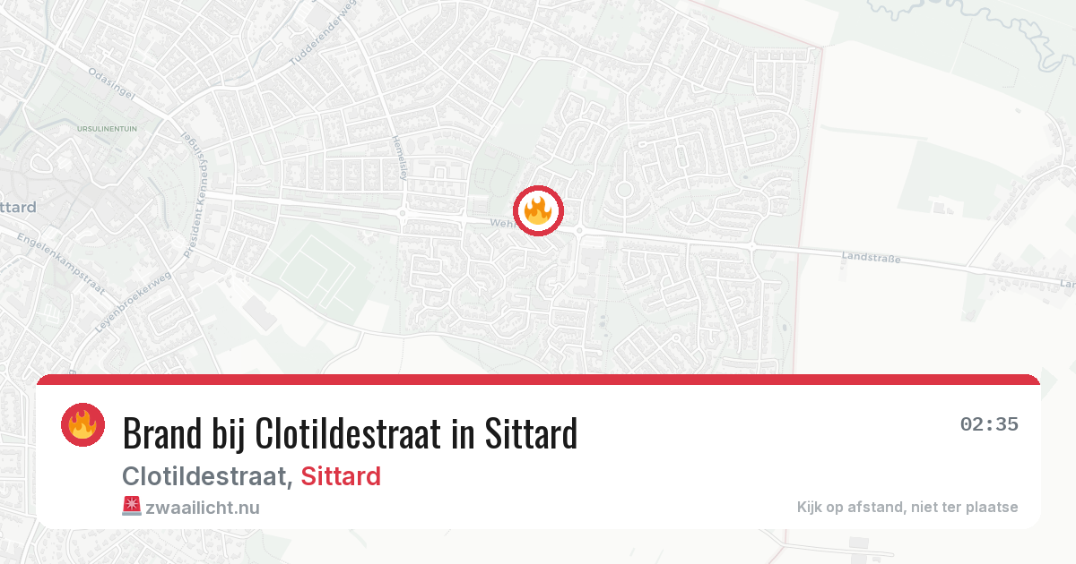 Brand bij Clotildestraat in Sittard — 17 mrt 2026