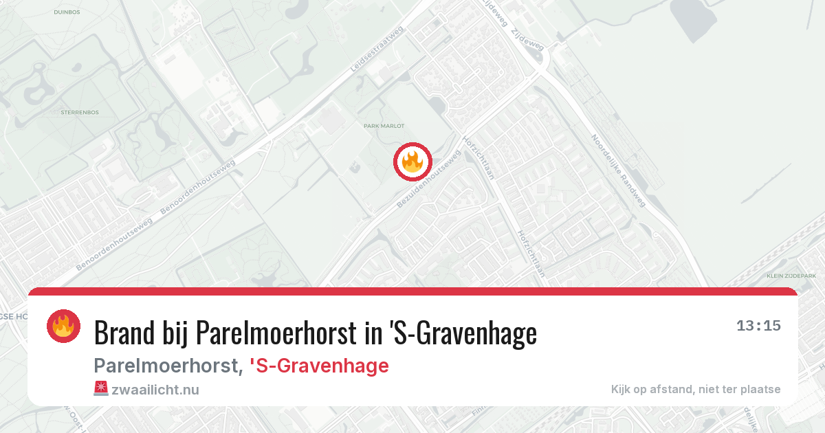 Brand bij Parelmoerhorst in 'S-Gravenhage — 29 mei 2026