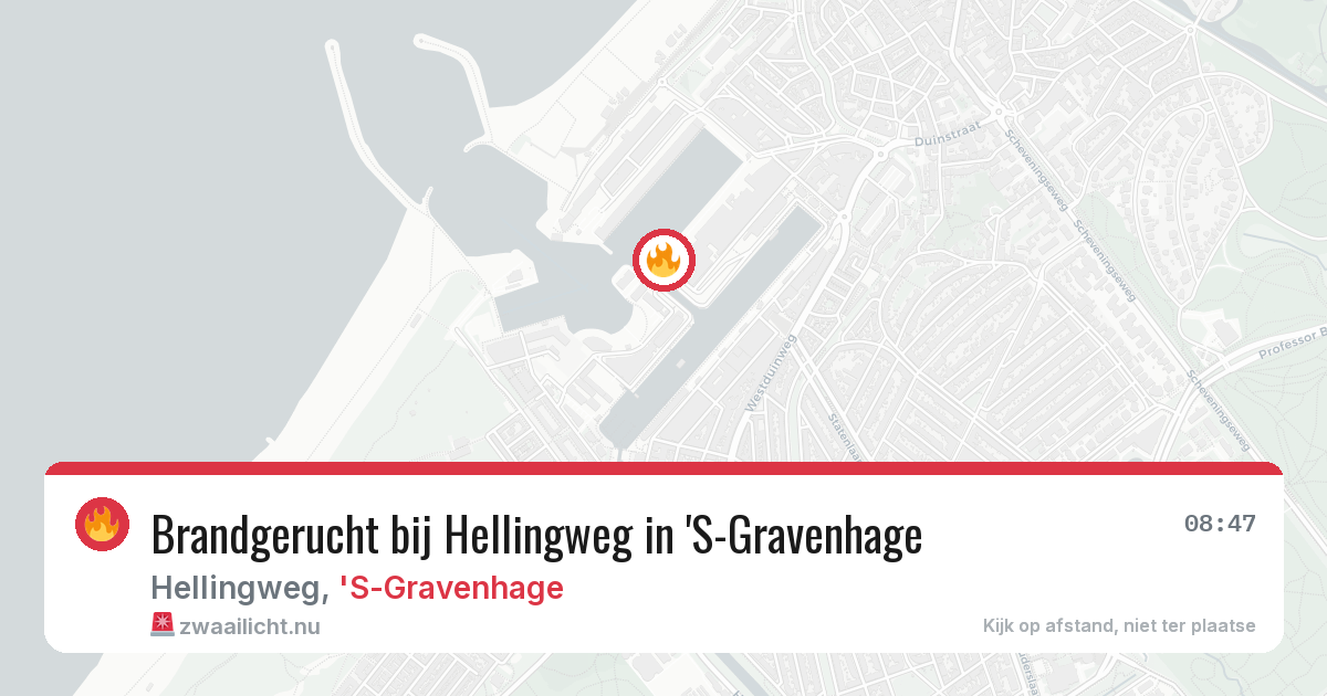 Brandgerucht bij Hellingweg in 'S-Gravenhage — 18 jul 2026
