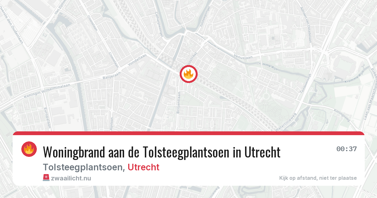 Woningbrand aan de Tolsteegplantsoen in Utrecht — 9 apr 2026