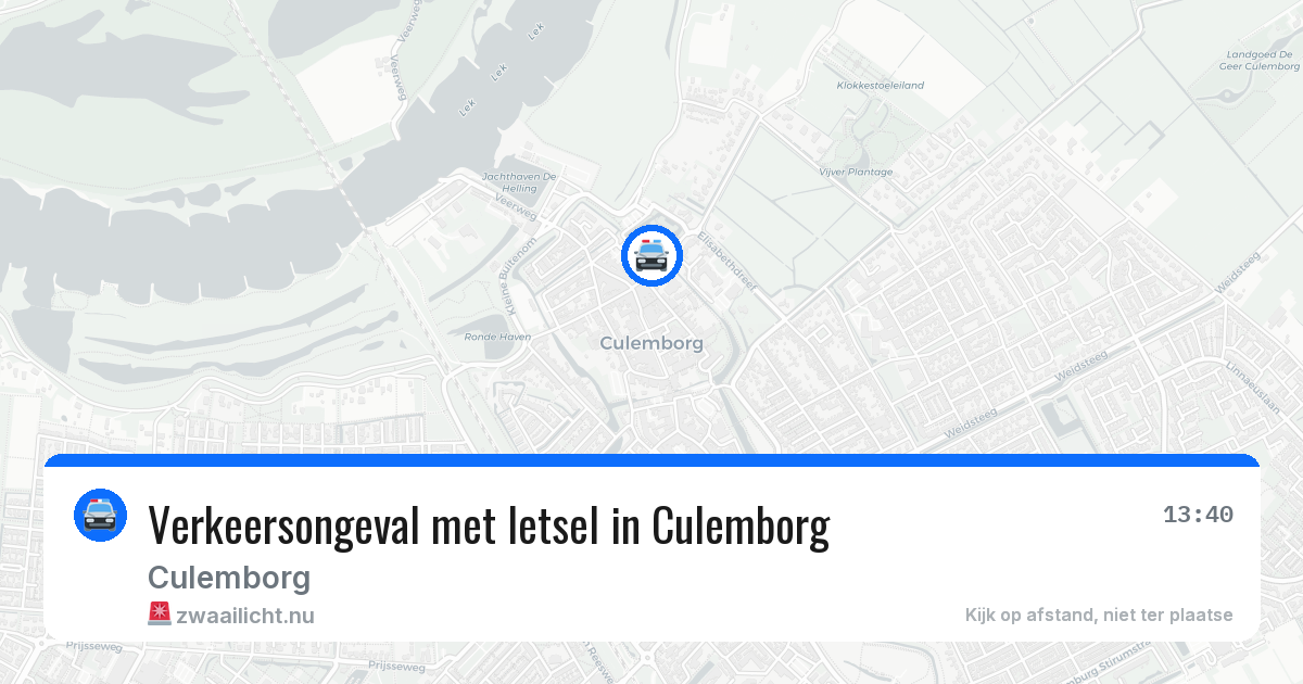Verkeersongeval met letsel in Culemborg — 11 jul 2026