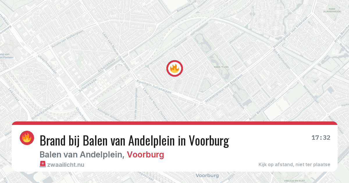 Brand bij Balen van Andelplein in Voorburg — 30 mrt 2026
