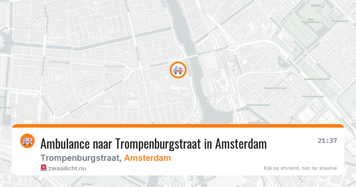 Ambulance naar Trompenburgstraat in Amsterdam — 21 mrt 2026