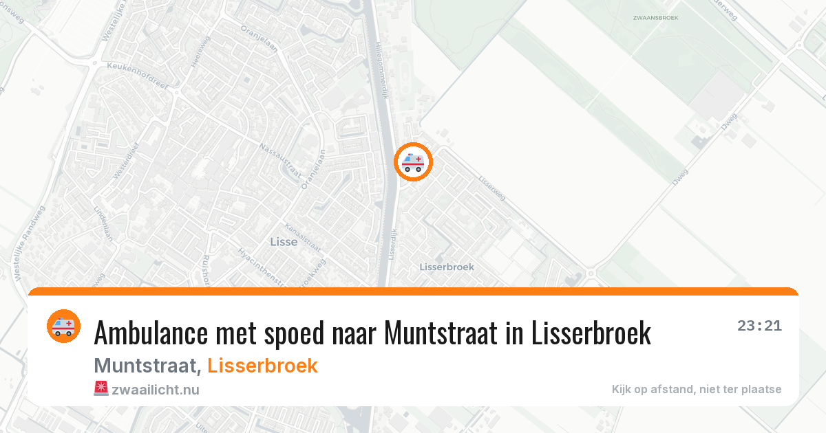 Ambulance met spoed naar Muntstraat in Lisserbroek — 9 mei 2026