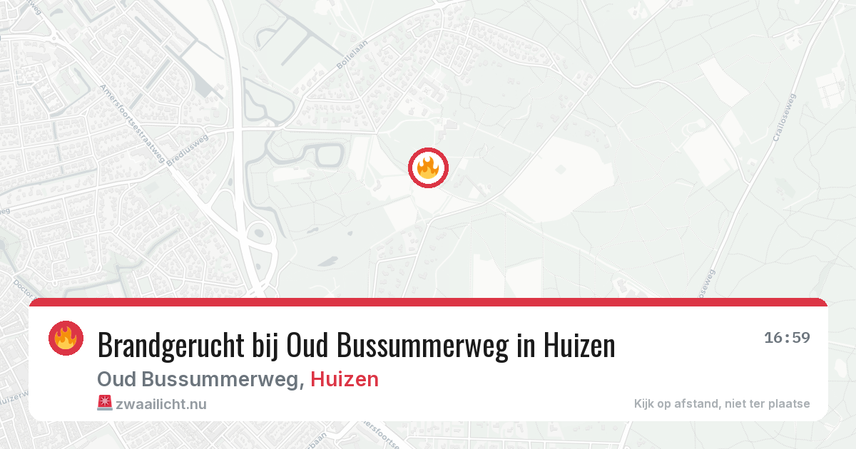 Brandgerucht bij Oud Bussummerweg in Huizen — 2 jun 2026