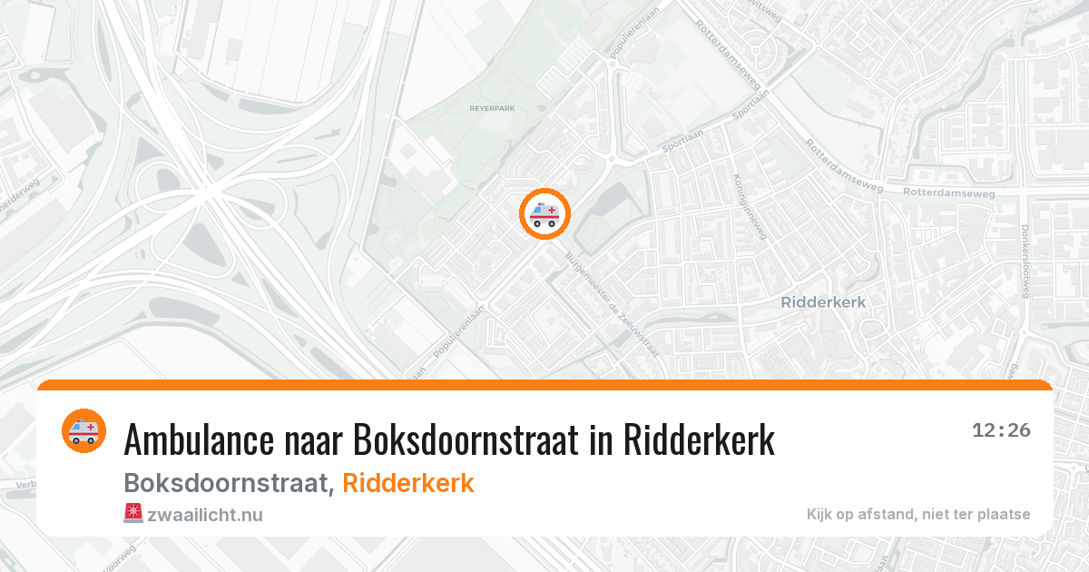Ambulance naar Boksdoornstraat in Ridderkerk — 26 jul 2026