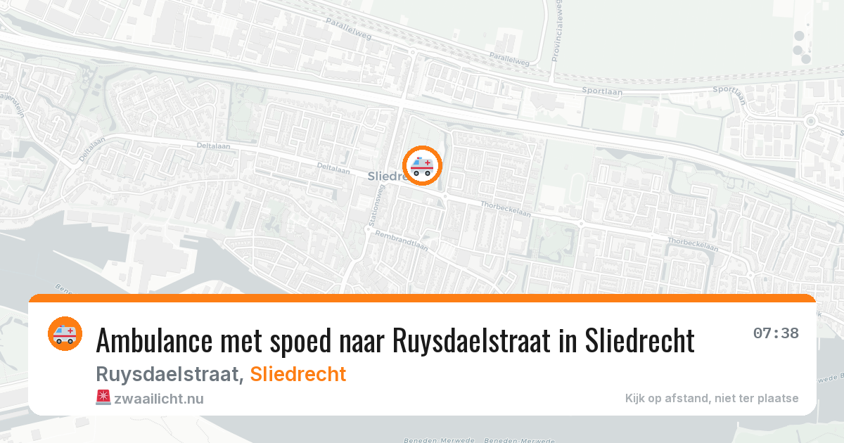 Ambulance met spoed naar Ruysdaelstraat in Sliedrecht — 18 mrt 2026