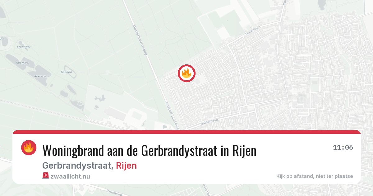 Woningbrand aan de Gerbrandystraat in Rijen — 23 mrt 2026